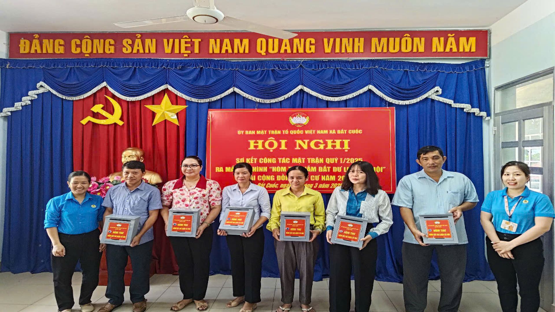 ỦY BAN MTTQ VIỆT XÃ ĐẤT CUỐC TỔ CHỨC HỘI NGHỊ SƠ KẾT CÔNG TÁC MẶT TRẬN QUÝ I NĂM 2025