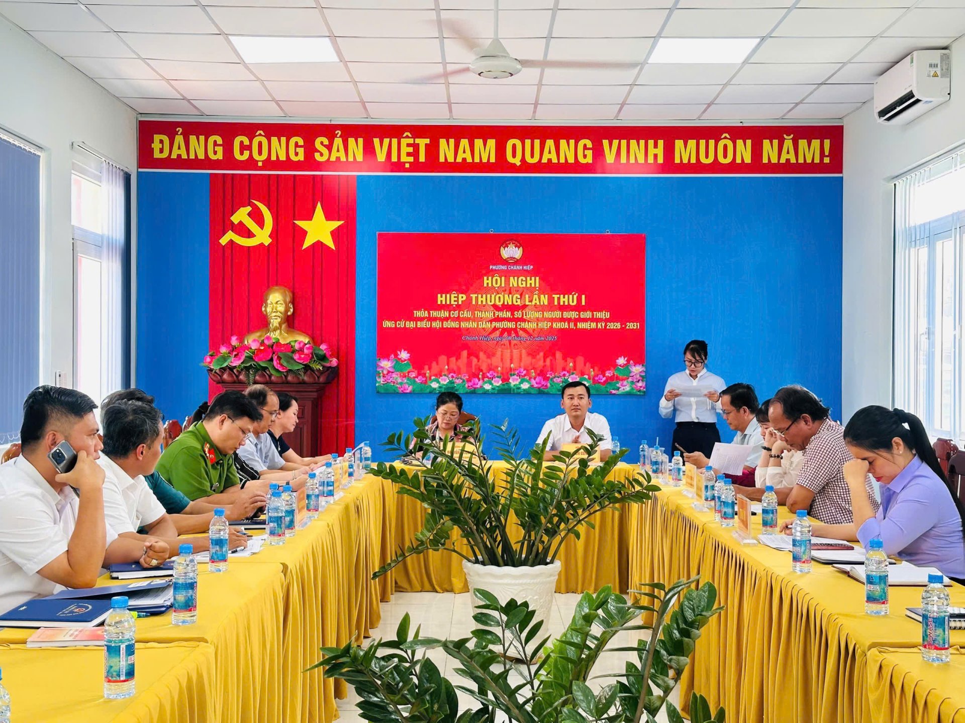 HỘI NGHỊ HIỆP THƯƠNG LẦN THỨ NHẤT THỐNG NHẤT CƠ CẤU, THÀNH PHẦN, SỐ LƯỢNG NGƯỜI ĐƯỢC GIỚI THIỆU ỨNG CỬ ĐẠI BIỂU HỘI ĐỒNG NHÂN DÂN PHƯỜNG CHÁNH HIỆP KHÓA II, NHIỆM KỲ 2026 - 2031