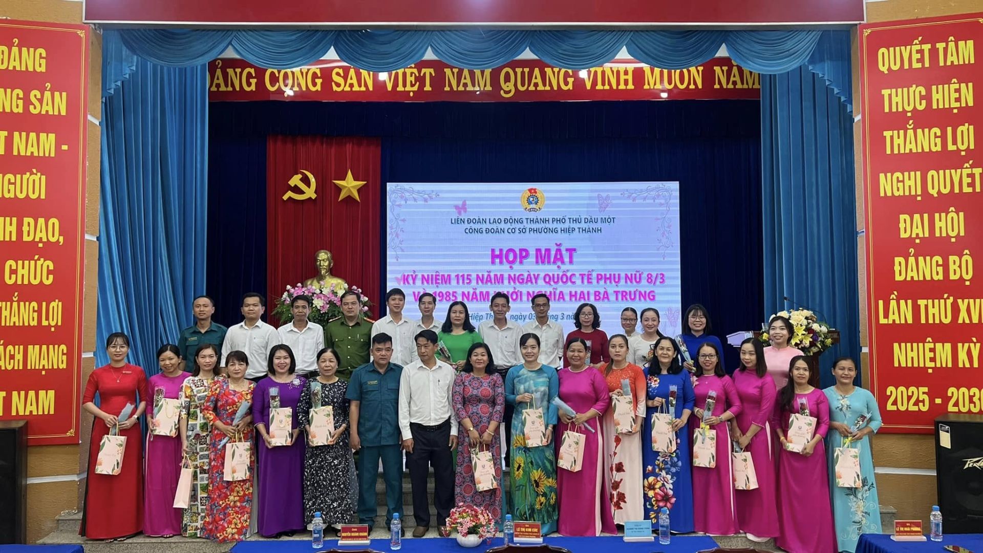 Công đoàn cơ sở phường Hiệp Thành tổ chức họp mặt kỷ niệm 115 năm ngày Quốc tế Phụ nữ 8/3 (08/3/1910 - 08/3/2025) và 1985 năm Cuộc khởi nghĩa Hai Bà Trưng