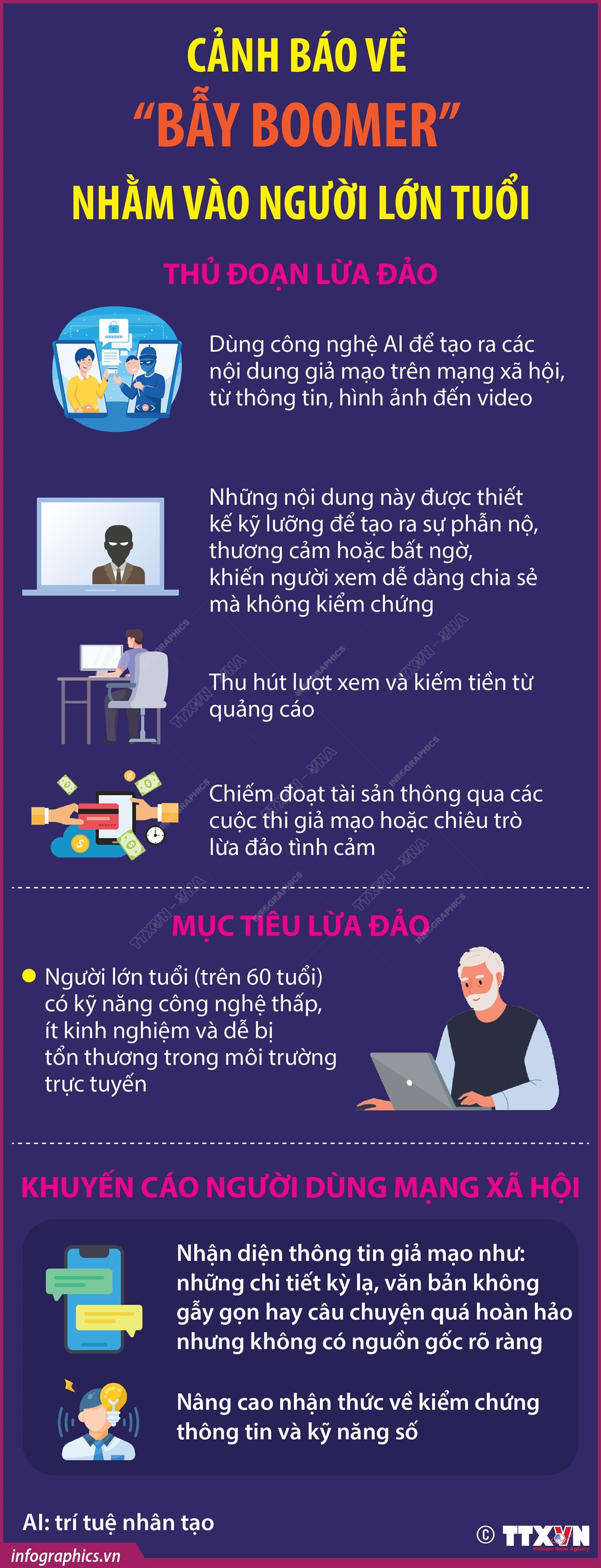 Cảnh báo về “bẫy boomer” nhằm vào người lớn tuổi