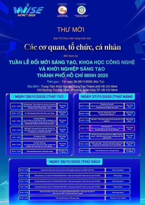 Tuần lễ Đổi mới sáng tạo, Khoa học công nghệ và Khởi nghiệp sáng tạo Thành phố Hồ Chí Minh năm 2025 (WISE HCMC+2025)