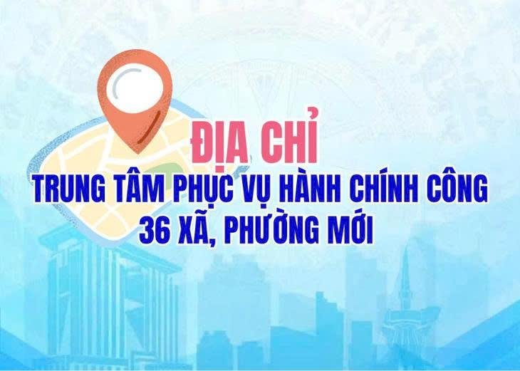 Địa chỉ Trung tâm Phục vụ hành chính công 36 xã, phường mới trên địa bàn tỉnh Bình Dương