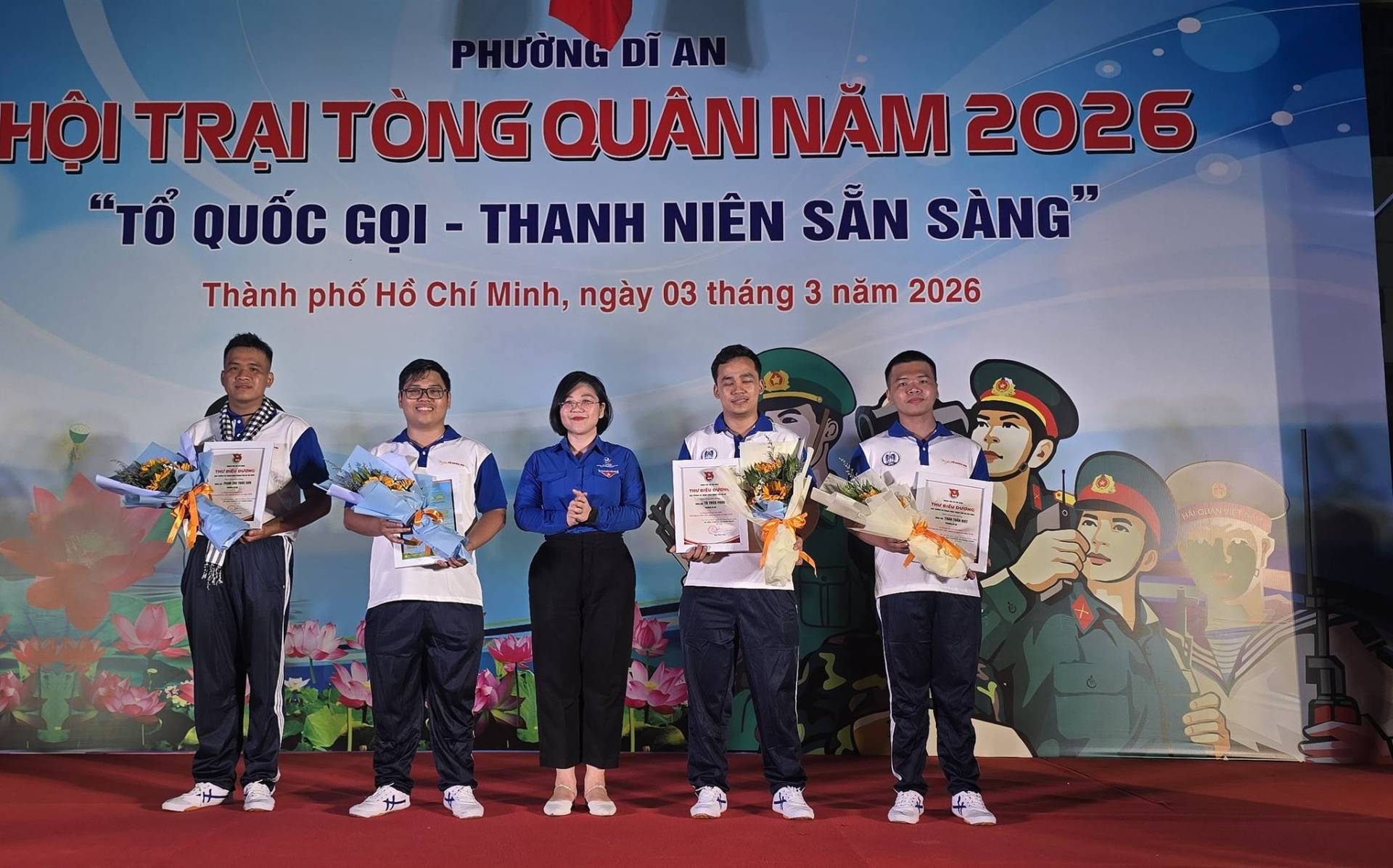 C&oacute; thể l&agrave; h&igrave;nh ảnh về văn bản cho biết 'PHƯỜNGDĨ HỘI TRẠI T&Ograve;NG QU&Acirc;NNĂM NĂM 2026 "TỔ QUỐC GỌI -THANH NI&Ecirc;N SẮN S&Agrave;NG" Th&agrave;nh phố Hồ Ch&iacute; Minh, ng&agrave;y 03 th&aacute;ng 3 năm 2026 ရဝ်းမ်မာ်ငြင်း'