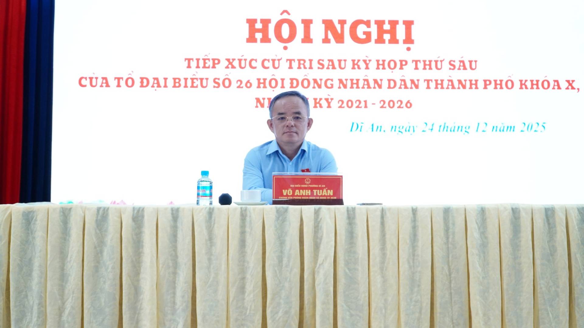 C&oacute; thể l&agrave; h&igrave;nh ảnh về văn bản cho biết 'HỘI NGHỊ TIP X&Uacute;C CƯ TRISAU TRI SAU Ky HOP THƯ SAU CUA TO ĐẠI BI&Ecirc;U S&Oacute; 26 H&Ocirc;I DONG NHAN DAN THANH PHO &Kappa;&Eta;&Omicron;&Alpha;&Sigma; X, NI KY 2021 2026 Di 111. ngai 24 th&aacute;ng 12 n&agrave;m 2025 M VO ANH TOAN R TUĂN'