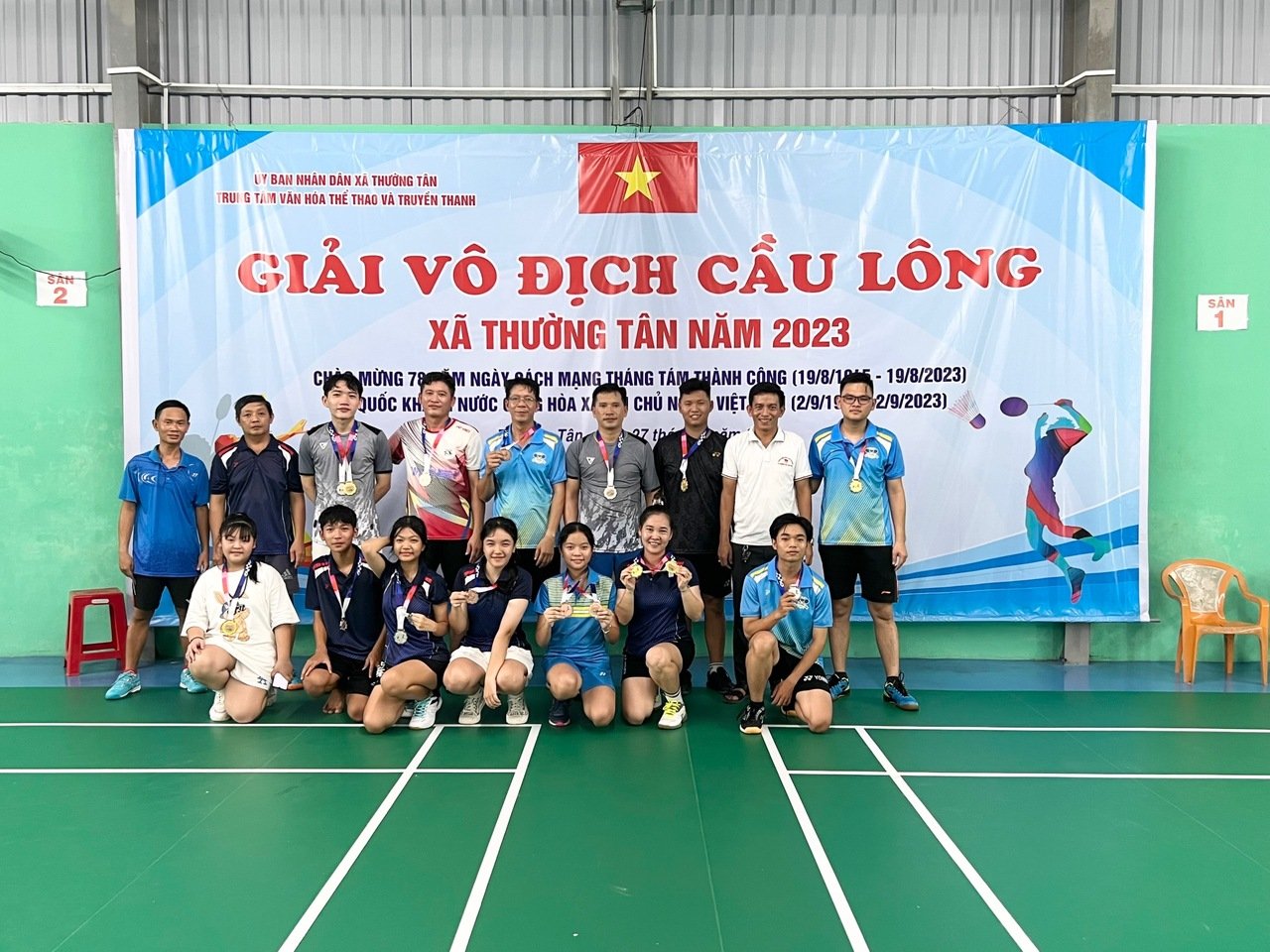 TTVH Thể thao và Truyền Thanh xã tổ chức giải Vô địch Cầu Lông xã Thường Tân năm 2023