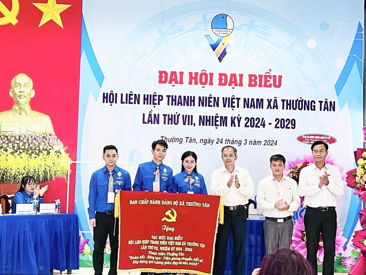 UBH LHTN XÃ THƯỜNG TÂN CHỨC ĐẠI HỘI ĐẠI BIỂU HỘI LIÊN HIỆP THANH NIÊN VIỆT NAM XÃ LẦN THỨ VII, NHIỆM KỲ 2024-2029