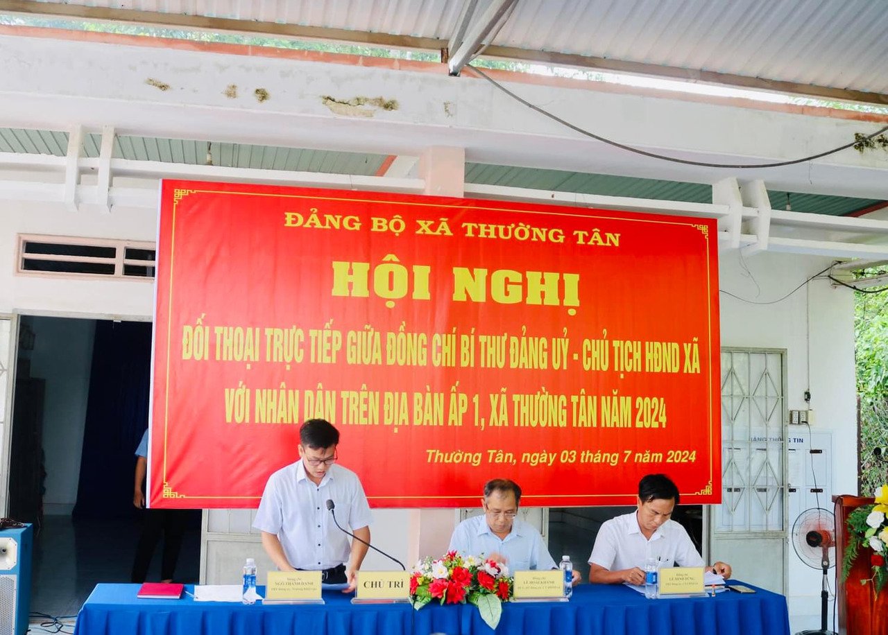 ĐẢNG ỦY – HỘI ĐỒNG NHÂN DÂN XÃ THƯỜNG TÂN TỔ CHỨC HỘI NGHỊ ĐỐI THOẠI TRỰC TIẾP GIỮ BÍ THƯ ĐẢNG ỦY – CHỦ TỊCH HĐND XÃ VỚI NHÂN DÂN TRÊN ĐỊA BÀN XÃ NĂM 2024