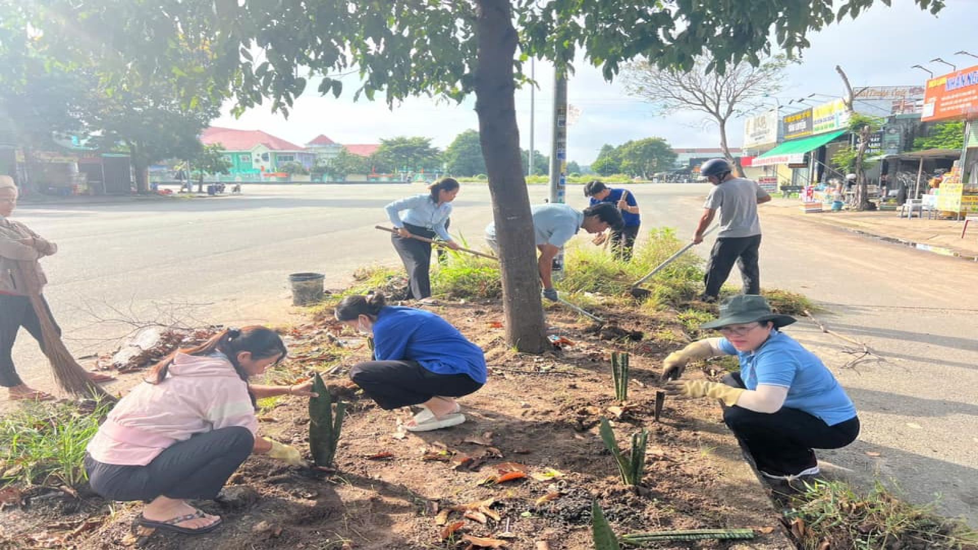 Có thể là hình ảnh về 9 người và cây