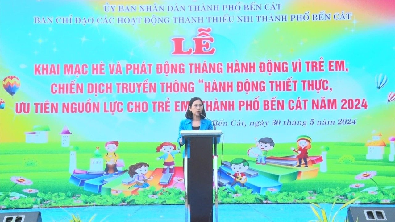 Bến Cát phát động Tháng hành động vì trẻ em, chiến dịch truyền thông “Hành động thiết thực, ưu tiên nguồn lực cho trẻ em”