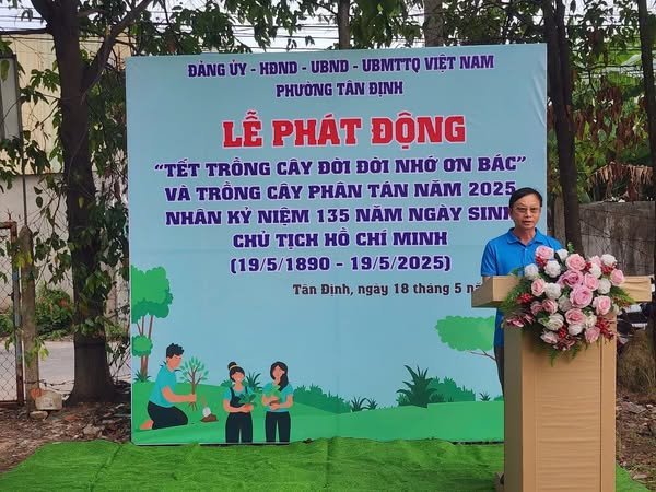 Phường Tân Định phát động "Tết trồng cây đời đời nhớ ơn Bác Hồ" và trồng cây phân tán năm 2025