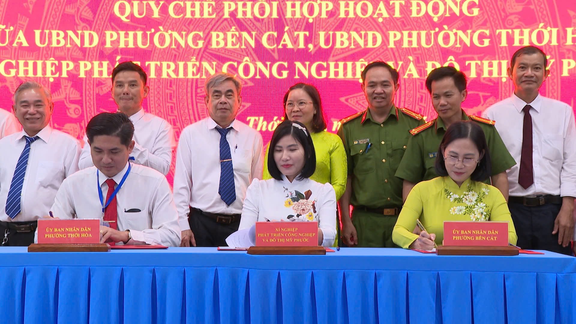 Bến Cát ký kết Quy chế phối hợp hoạt động Xí nghiệp Phát triển Công nghiệp và Đô thị Mỹ Phước